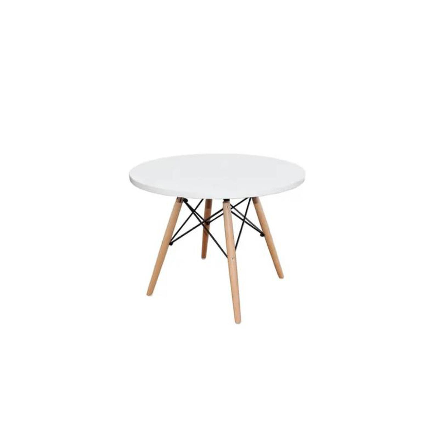 Mesa Infantil Eames Kids Redonda 60 Cm Blanca Patas De Madera image number 0.0