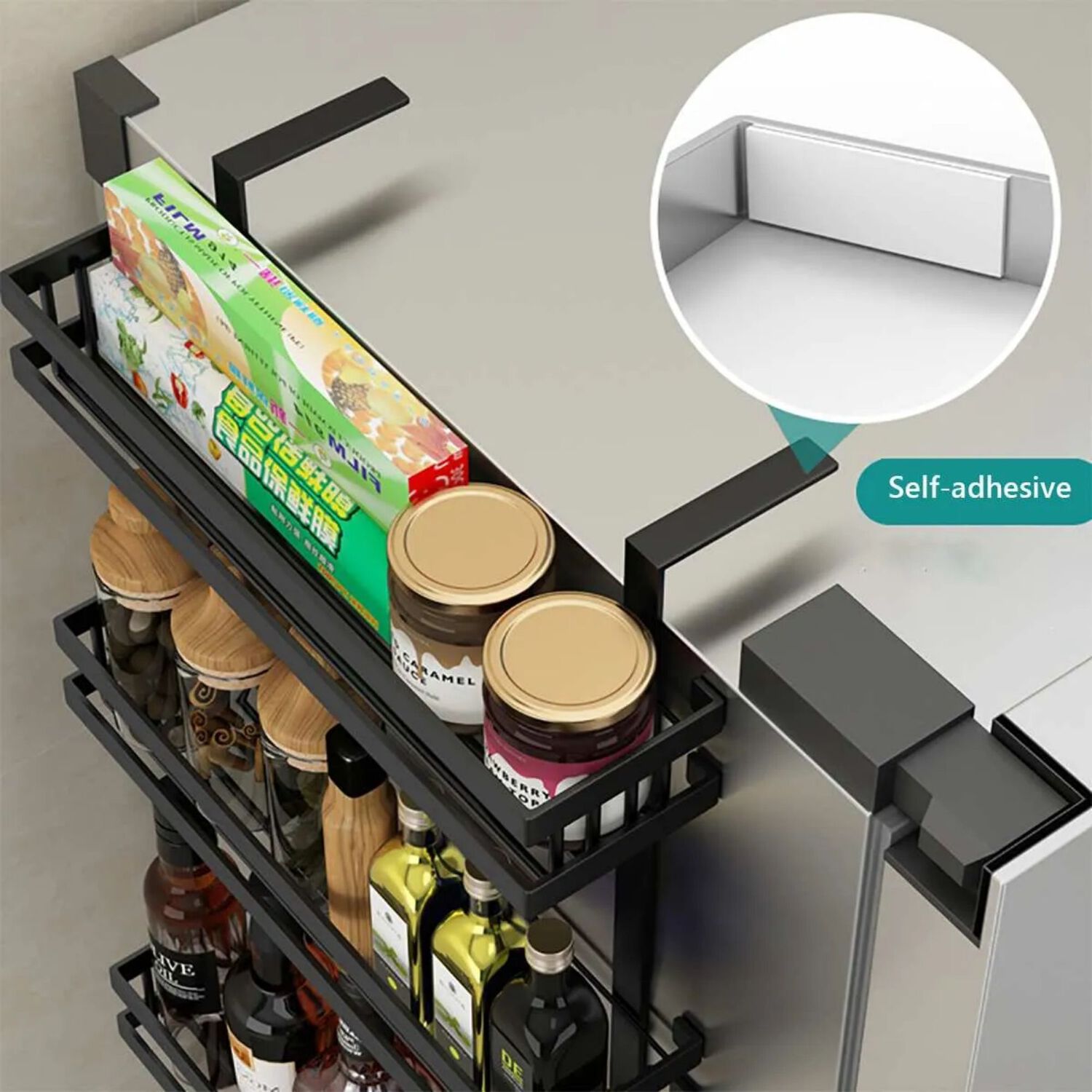Organizador Estante Lateral Refrigerador Multifuncional Cocina image number 4.0