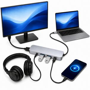 Adaptador Hub Usb-c Multipuertos 5 En 1 (hdmi, Jack, Usb, Usb C)