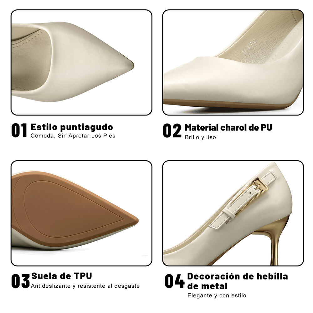 Zapato Taco Alto Formal Simil Charol Mujer Weide Ghe38 image number 8.0