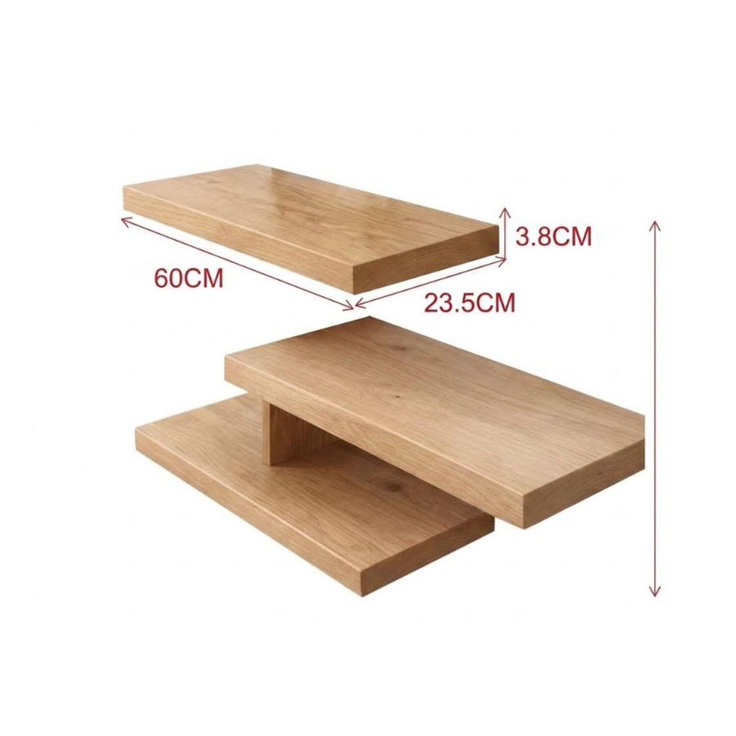 Repisas Flotantes Madera Rustica Estante Organizador Pared 60cm image number 6.0
