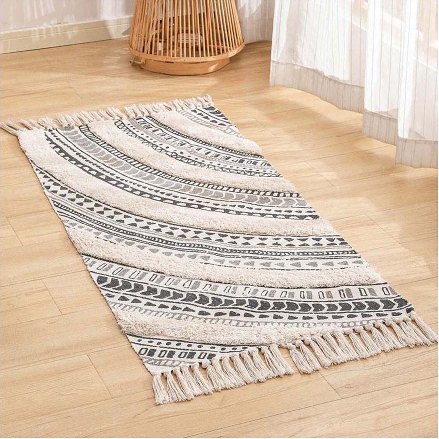 Bajada De Cama Bordada Kilim De Estilo Etnico 60x100 Cm image number 0.0
