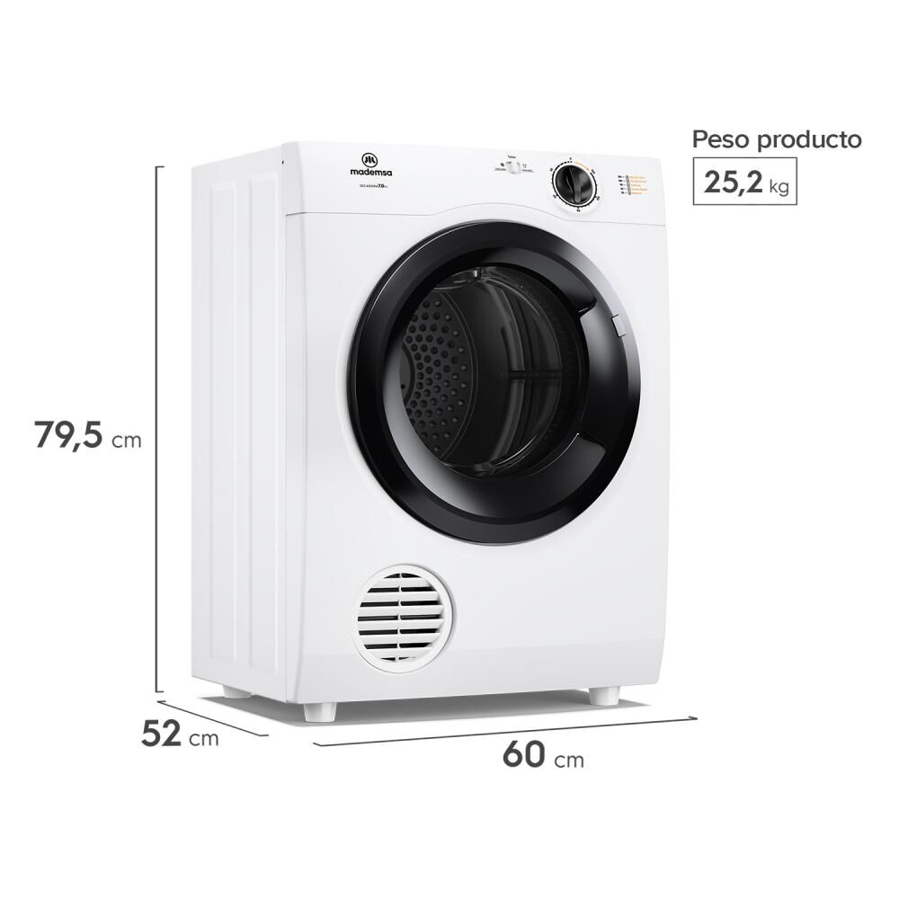 Secadora De Ropa Mademsa 7dbzg Pro / 7 Kilos image number 2.0