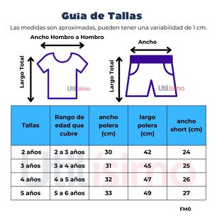 Set 2 Piezas Conjunto Ni&ntilde;o Polera Y Short Tedmimak Verano 100% Algod&oacute;n Happy Summer