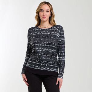 Sweater Full Print Manga Larga Cuello Redondo Mujer Geeps