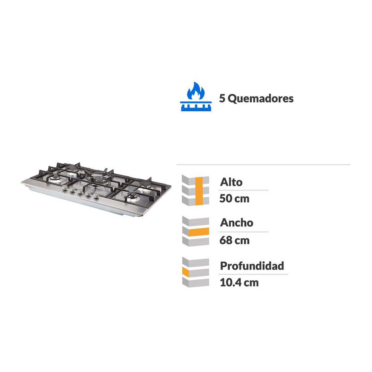 Encimera A Gas FDV Design 70 5GLSTX BUT / 5 Quemadores image number 1.0