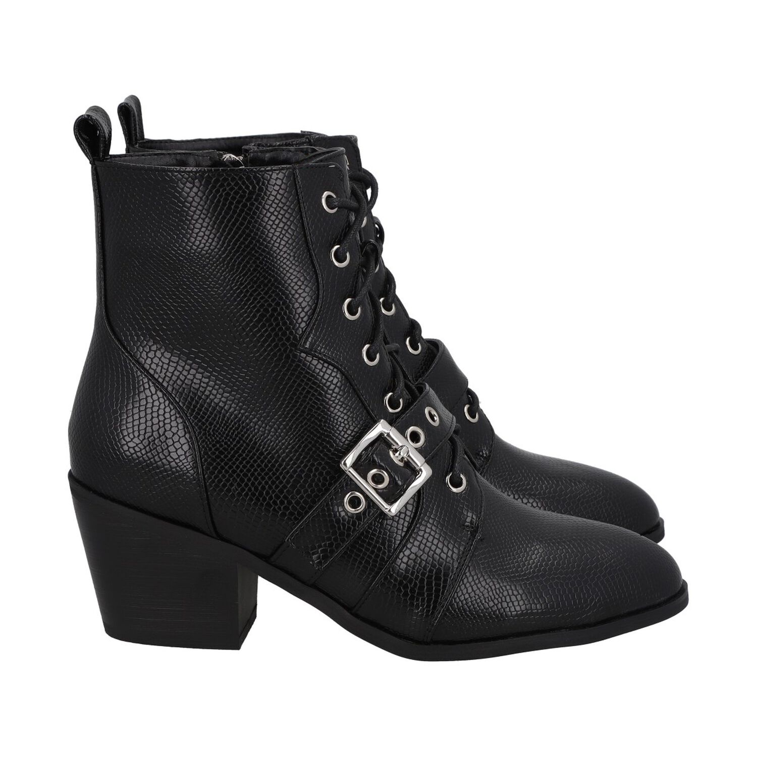 Botin Mujer Negro Taco Medio Lezzard Police image number 2.0