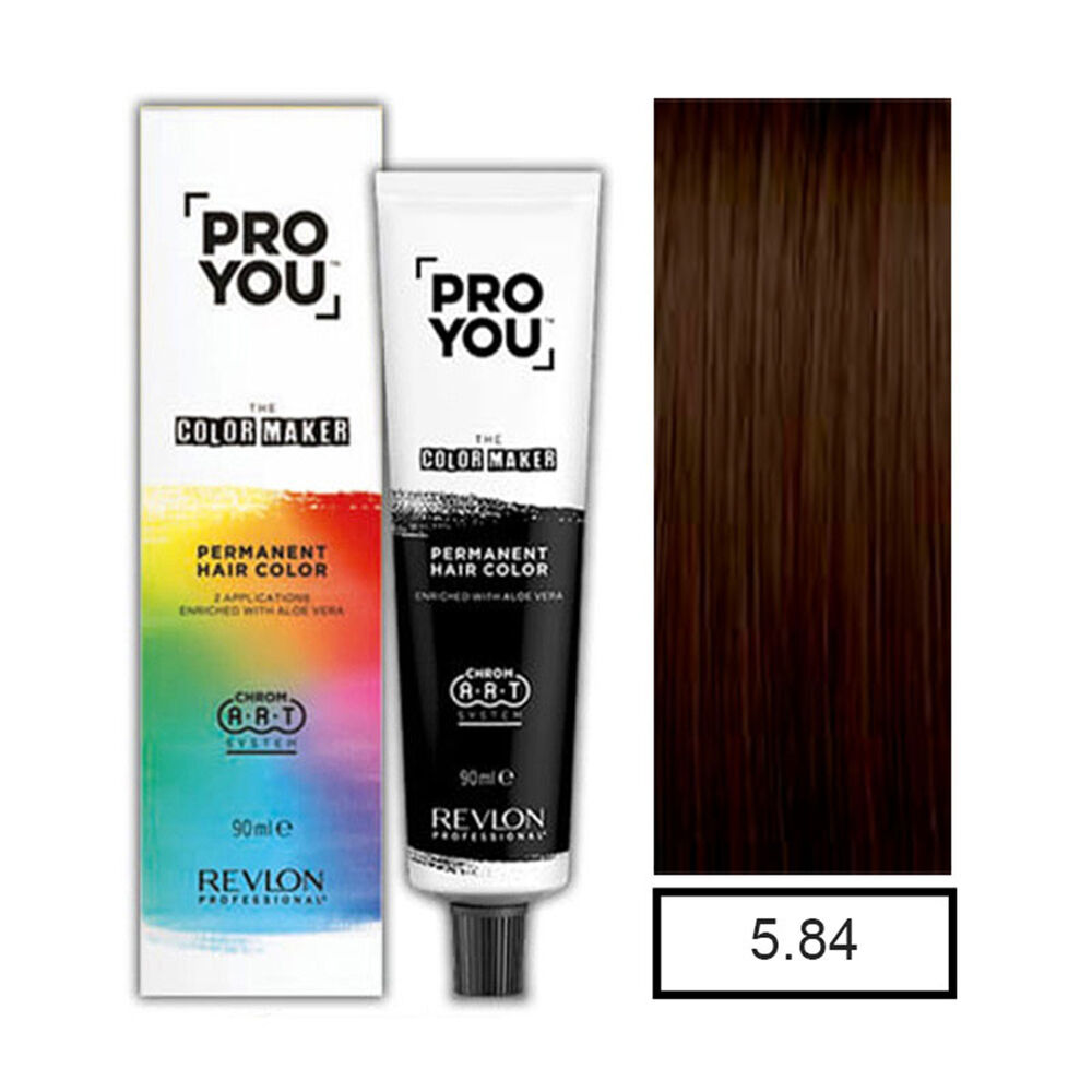 Pro You™ Color Maker Tintura Permanente Castaño Claro Cobrizo 5.84 90ml+oxidante image number 0.0