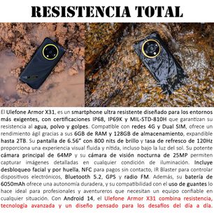 Ulefone Armor X31 - Resistencia Extrema, 64mp Y Bater&iacute;a De 6050mah