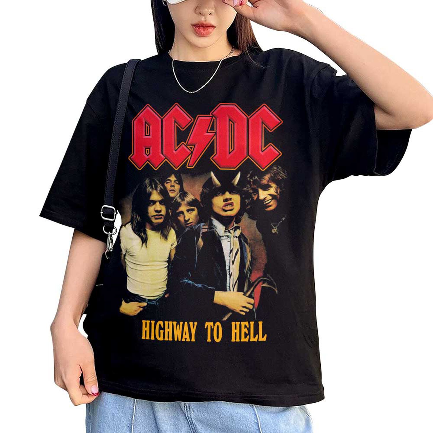 Polera Estampada Ac Dc Highway To Hell Rock image number 1.0