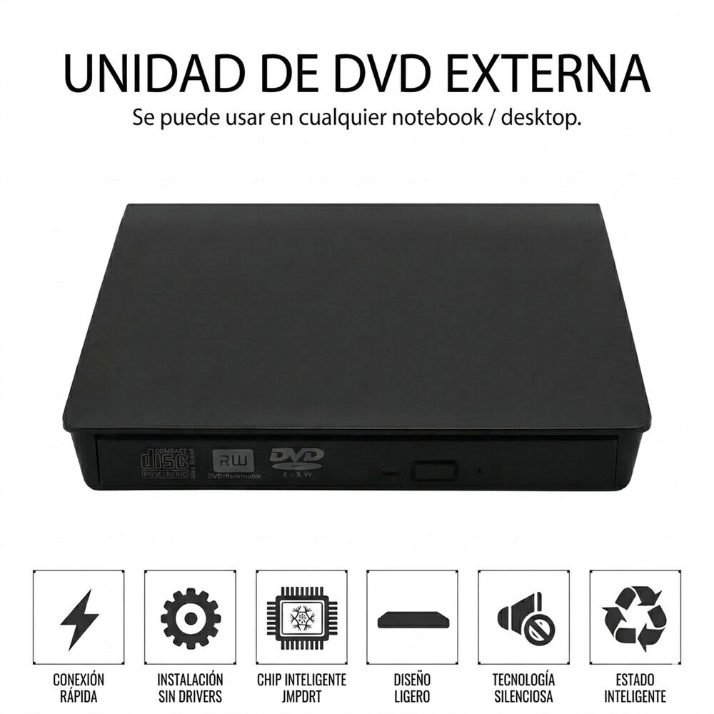 Grabadora Externa Dvd Cd Usb Y C 3.0 Para Computador image number 2.0