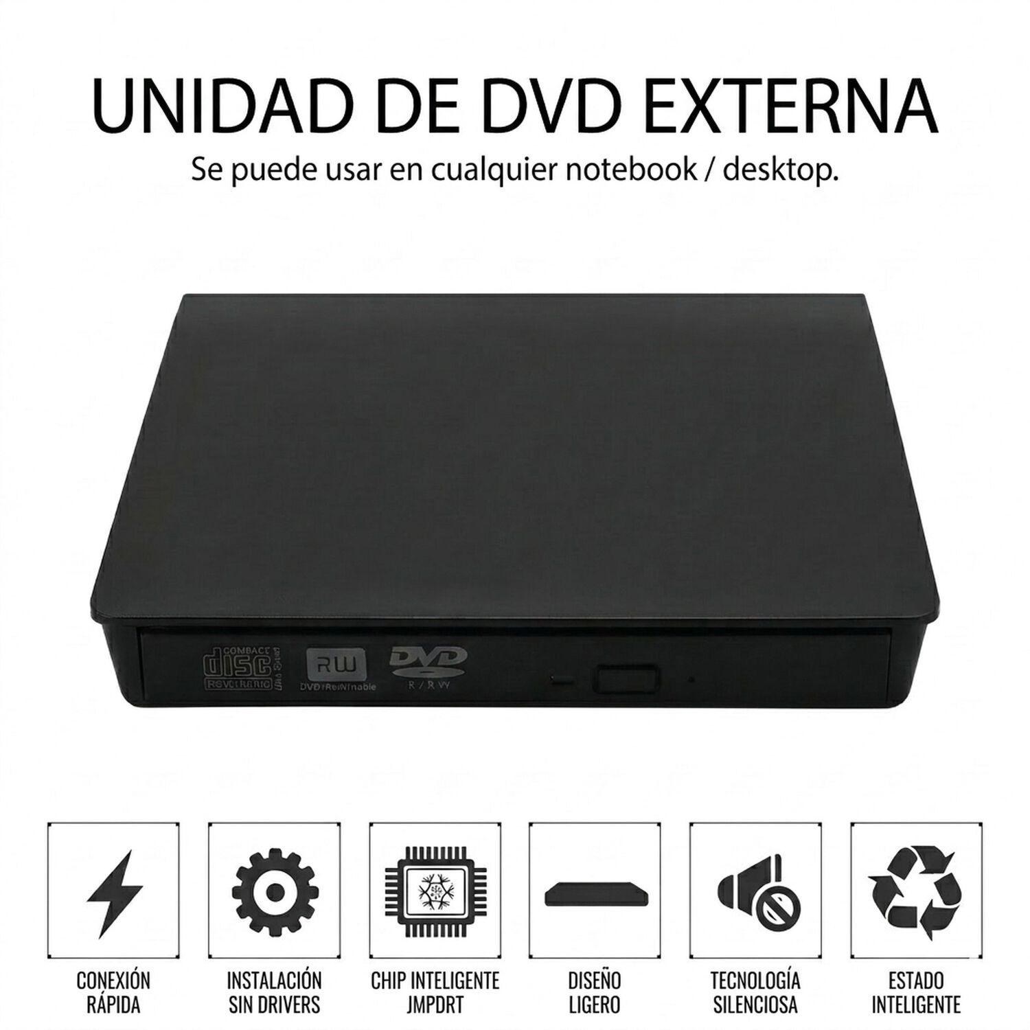 Grabadora Externa Dvd Cd Usb Y C 3.0 Para Computador image number 2.0