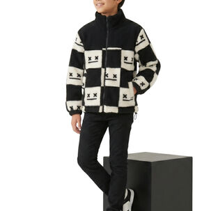 Chaqueta Polar Chiporro Aesthetic Dise&ntilde;o Cuadricula Urbano