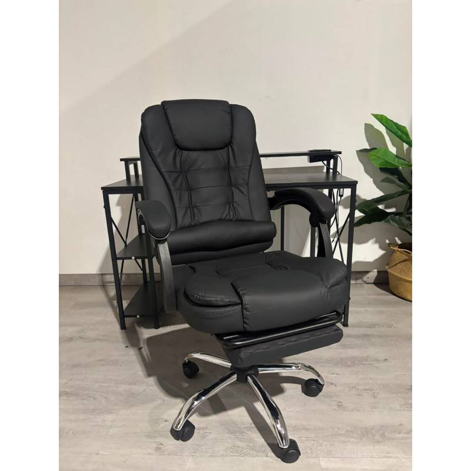 Silla Escritorio Rex Ecocuero Negro Ergon&oacute;mica Altura Ajustable image number 0.0