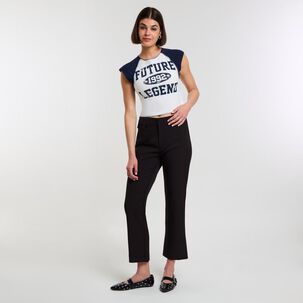 Pantalón De Vestir Moda Tiro Medio Recto Mujer Rolly Go