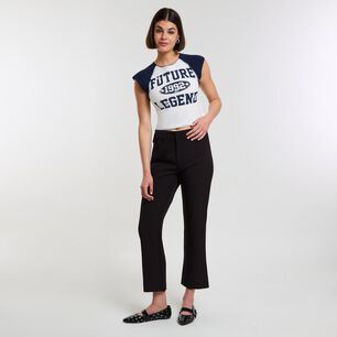 Pantal&oacute;n De Vestir Moda Tiro Medio Recto Mujer Rolly Go