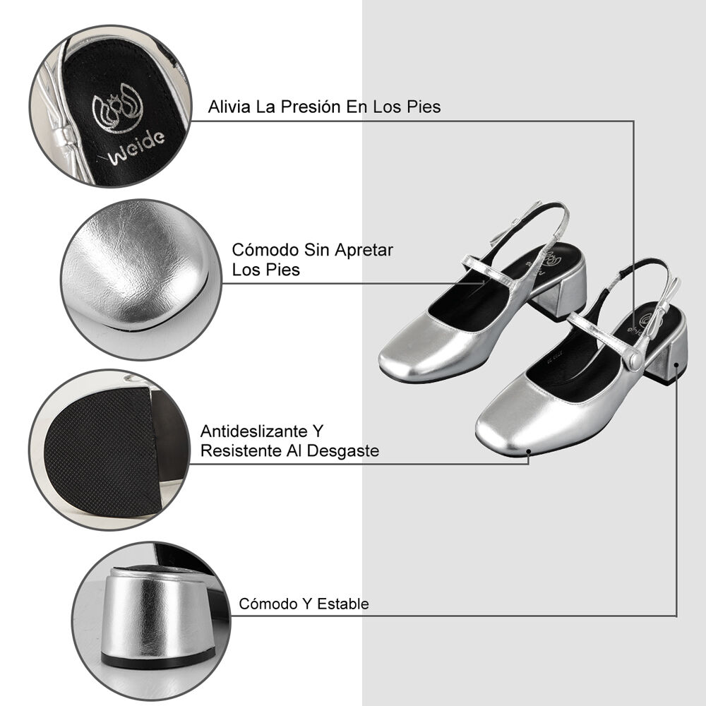 Sandalias Taco Casual Mujer Moda Vintage Fiesta Weide Yl89 image number 4.0