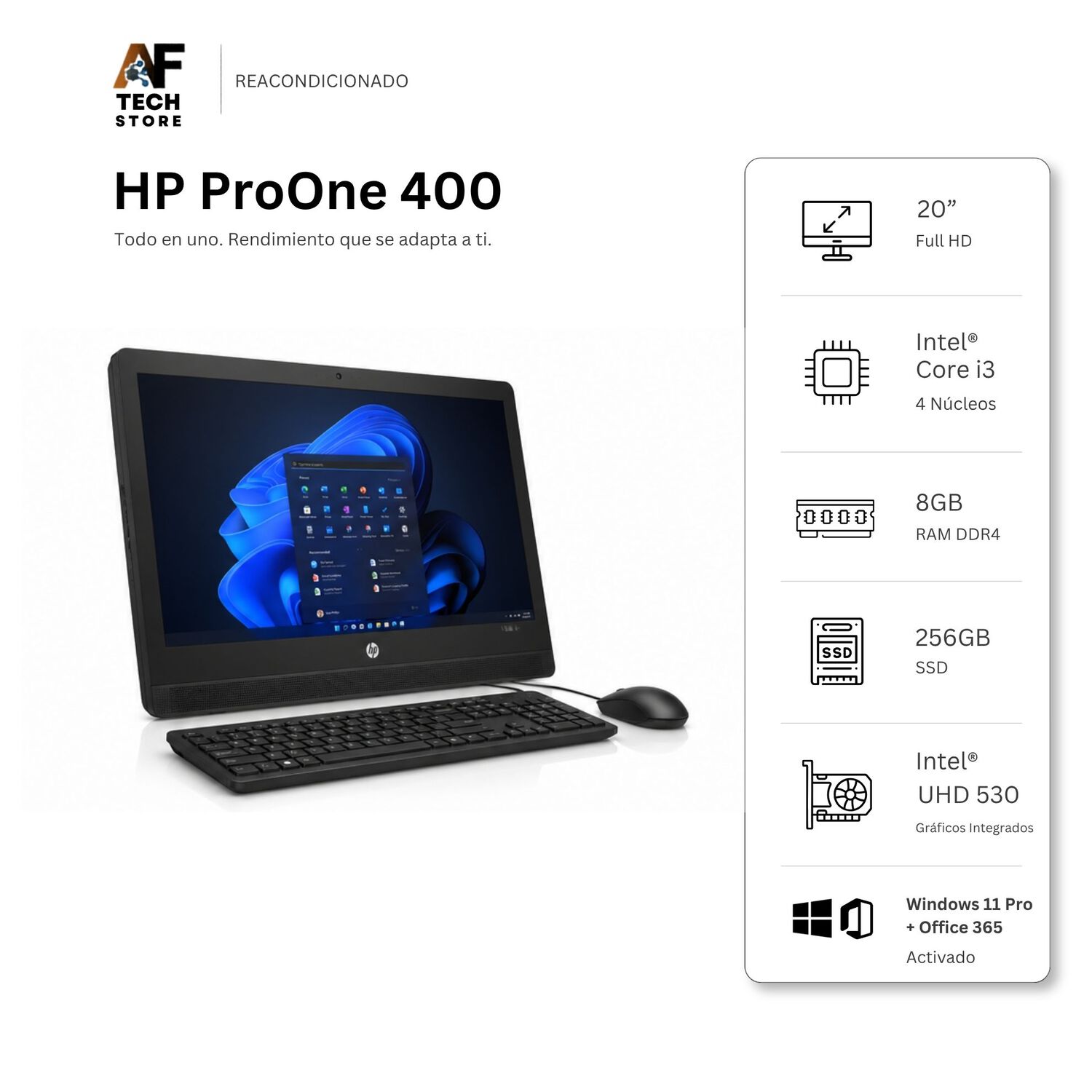 Aio Hp 400 G2 I3 6th 8gb 256gb - Win11 Office - Reacondicionado Profesional image number 0.0