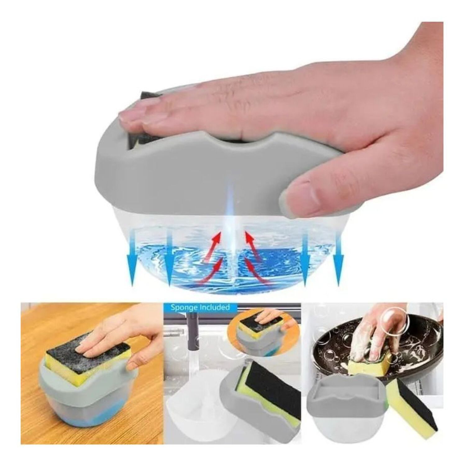 Dispensador De Lavaloza Con Porta Esponja Organizador Cocina image number 1.0