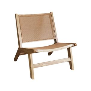 Silla Natal Natural Madera De Caucho Y Rat&aacute;n Caf&eacute;