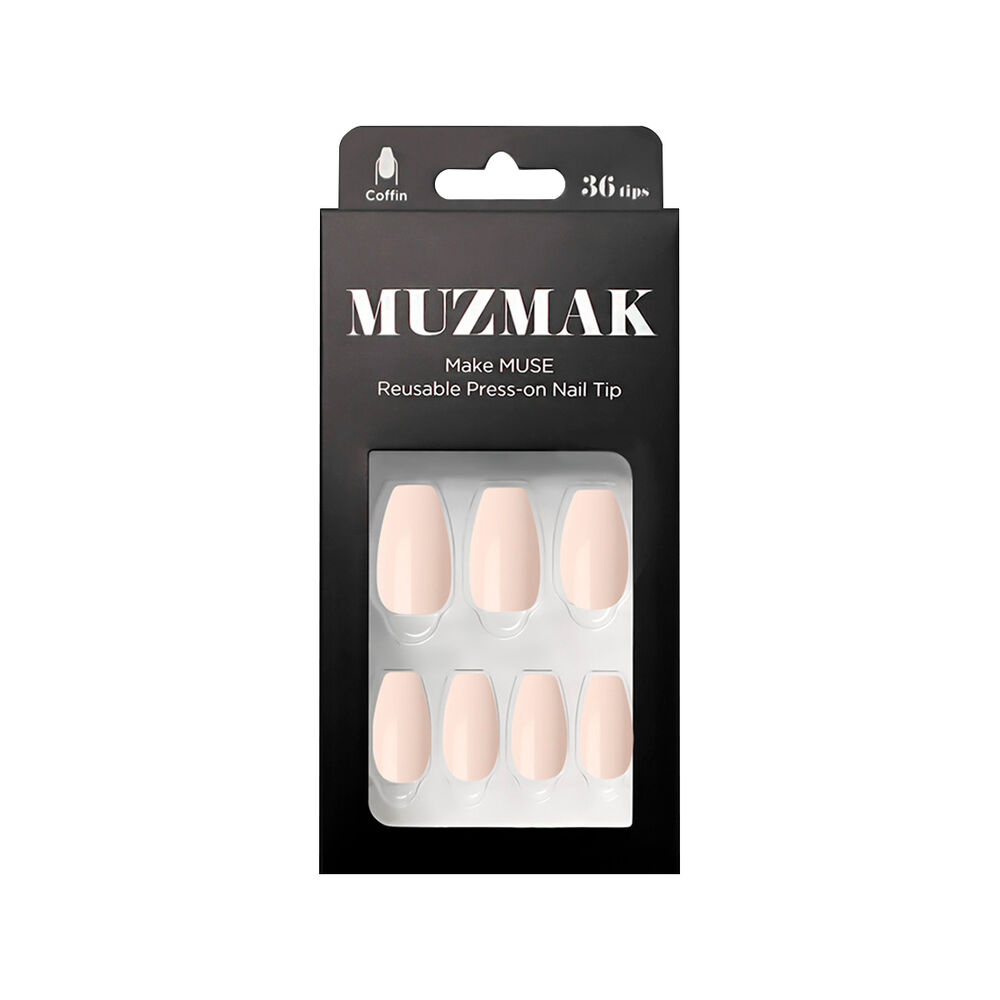 Muzmak - U&ntilde;as Press On Nude Beige Coffin 36 U. image number 0.0