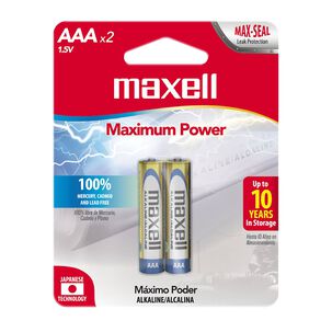 Pilas Alcalinas Maxell Tama&ntilde;o Aaa 2 Unidades