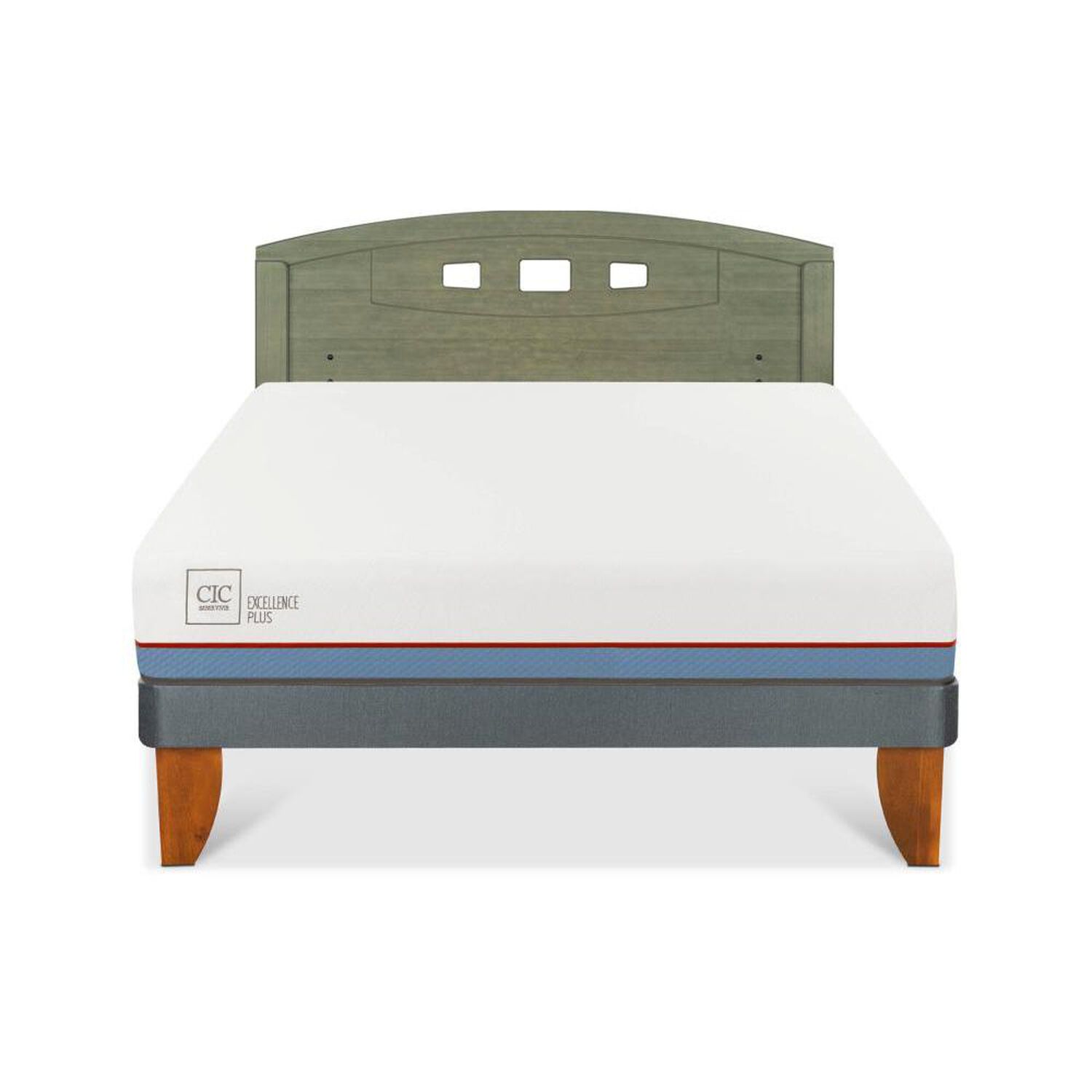 Cama Europea Cic Excellence Plus / 2 Plazas / Base Normal + Respaldo image number 0.0