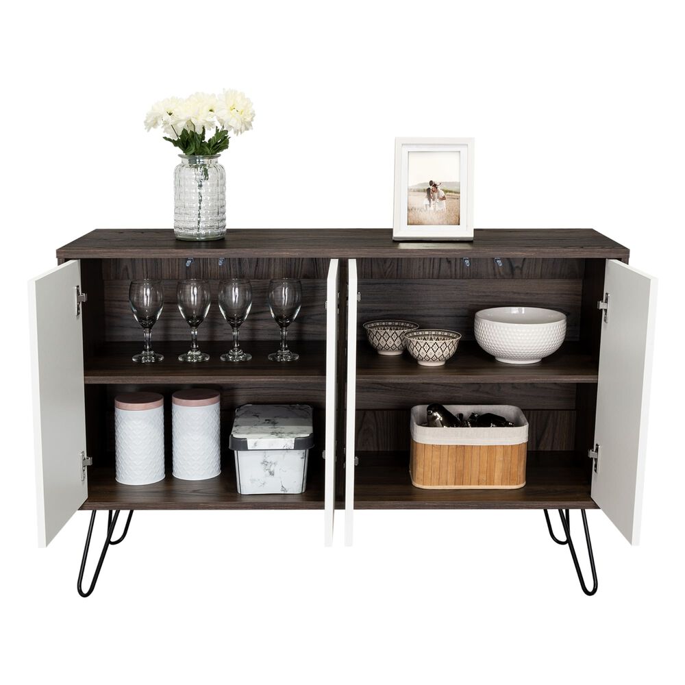 Arrimo Con 4 Puertas Y 4 Repisas Fm-001b Blanco Y Caf&eacute; Oscuro image number 1.0