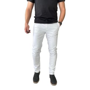 Pantal&oacute;n Elasticados Gabardina Blanco Para Hombres