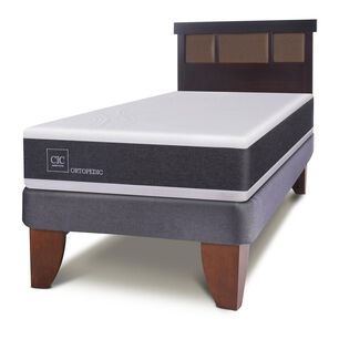 Cama Europea Cic New Ortopedic / 1.5 Plazas / Base Normal + Respaldo