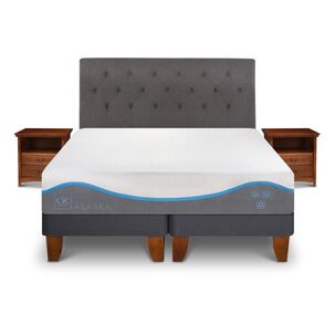 Cama Europea Cic Alaska / 2 Plazas / Base Dividida + Set De Maderas