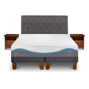 Cama Europea Cic Alaska / 2 Plazas / Base Dividida + Set De Maderas