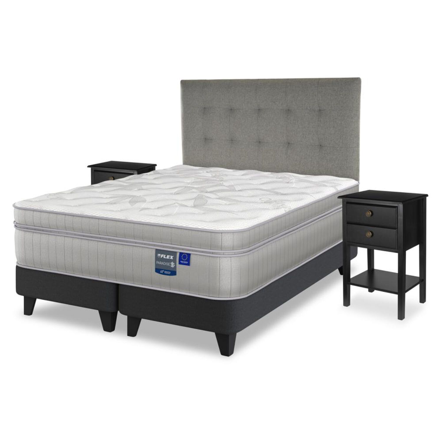 Cama Europea Flex Paradise / 2 Plazas / Base Dividida + Set De Maderas image number 0.0