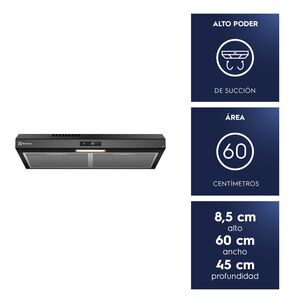 Campana De Cocina Extractora 60cm Alto Poder Succi&oacute;n De6tb