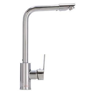 Monomando Llave Grifo Lavaplatos Cuello Alto Modelo Maiori Marca Stretto Cromo Cabezal Giratorio