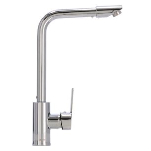 Monomando Llave Grifo Lavaplatos Cuello Alto Modelo Maiori Marca Stretto Cromo Cabezal Giratorio