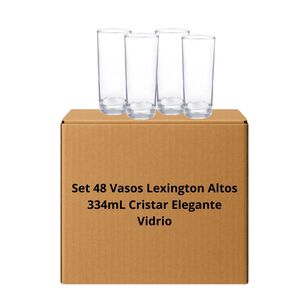 Set 48 Vasos Lexington Altos 334ml Cristar Elegante Vidrio