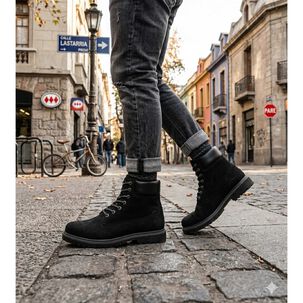 Botin De Cuero Augusto Negro London Adixt