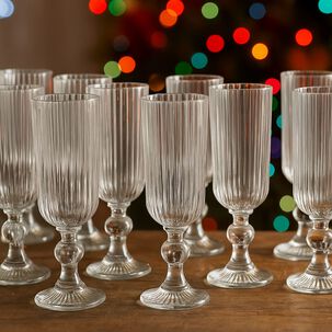 Set 30 Copas Flute Talladas 160ml Lisa Allegra De Vidrio