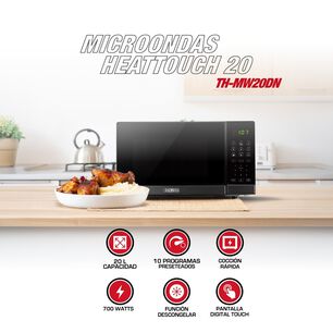 Microondas Digital Thomas Thmw20dn Heattouch 20 Litros 700w Microondas De Mesa Pantalla Touch 10 Niveles De Potencia Programas Autom&aacute;ticos Descongelad