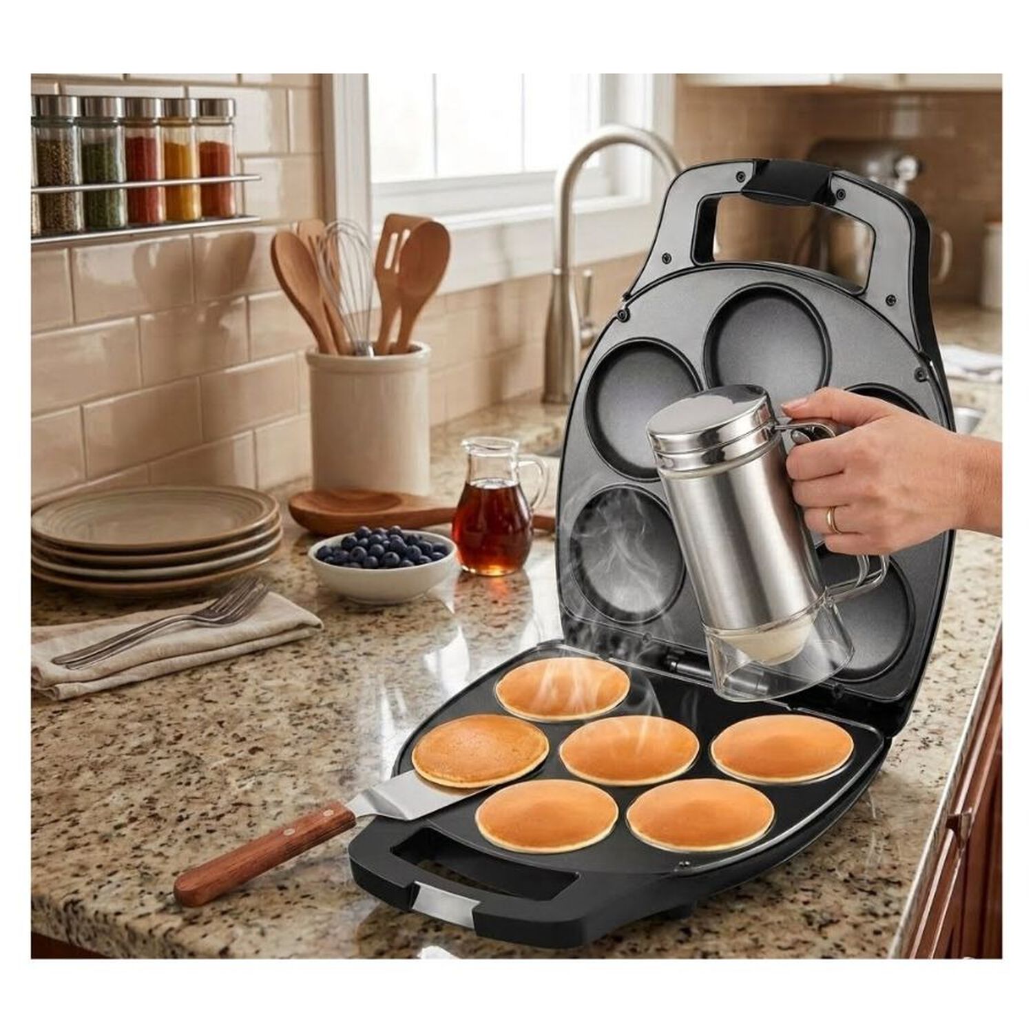Maquina Mini Pancakes Sokany 1400w Antiadherente image number 2.0