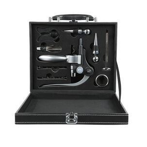 Set Malet&iacute;n Descorchador De Vino Eco Cuero Elegante