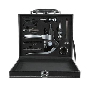 Set Malet&iacute;n Descorchador De Vino Eco Cuero Elegante