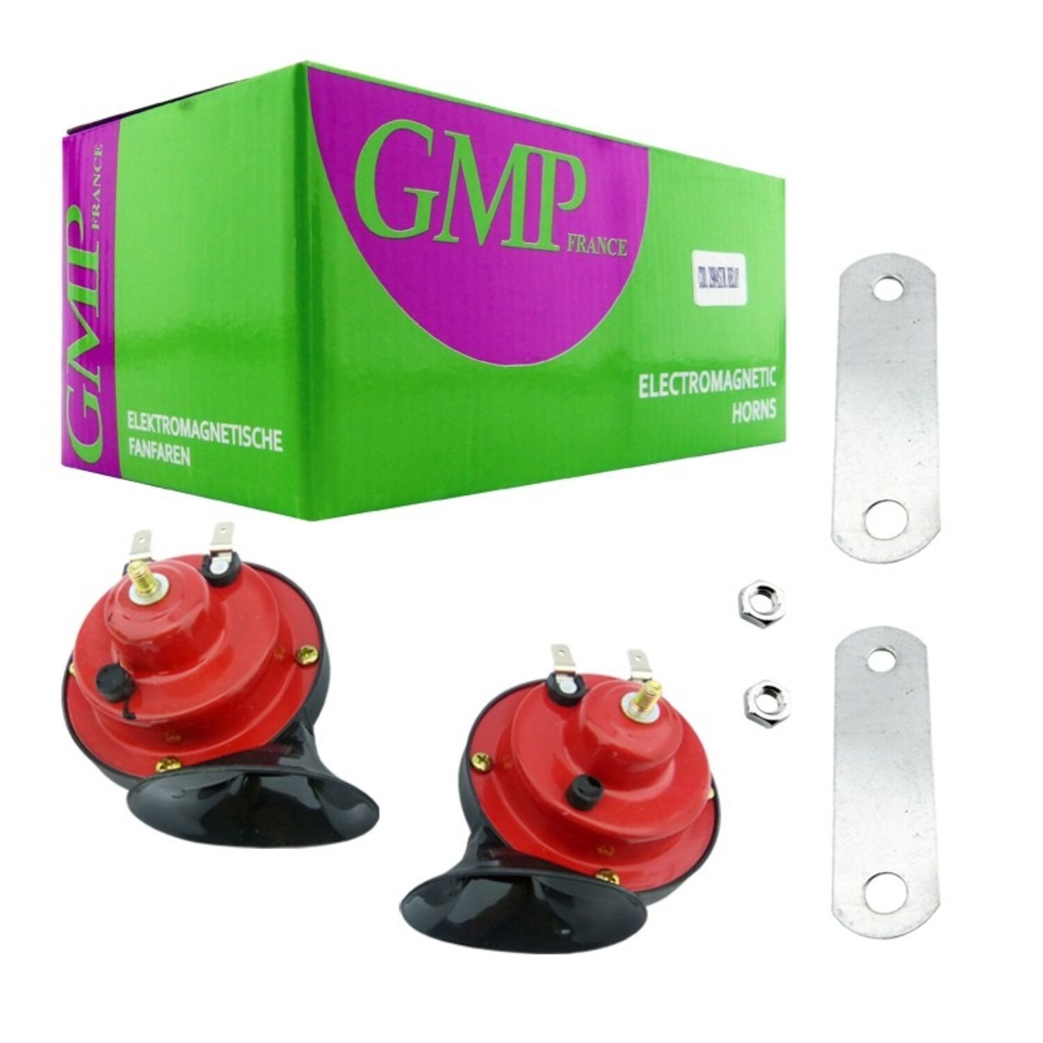 Bocina Para Auto Roja Caracol Gmp Sin Relay El Par En Caja image number 0.0