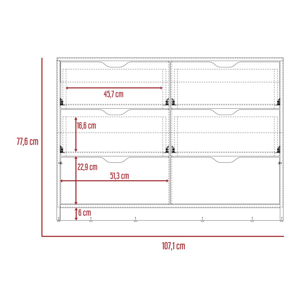Mueble Comoda 4 Cajones 2 Puertas 77,6x107,1x41,6 Cm Café Claro image number 7.0
