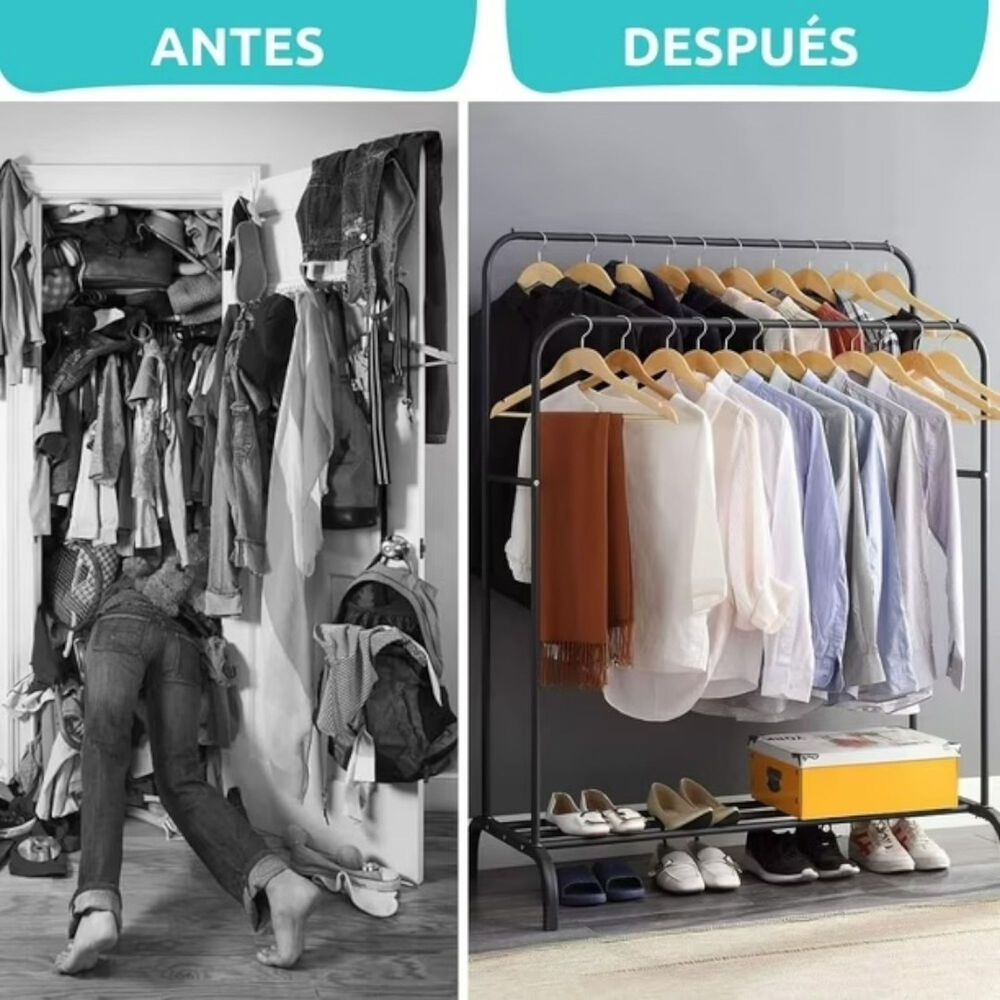 Perchero Organizador Colgante Doble Barra Tendedero Colgador image number 2.0