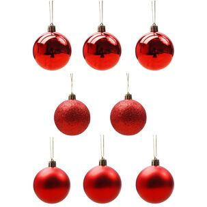 Set 8 Esferas Bambalinas 7cm Adoro Navideño Rojo Decoración