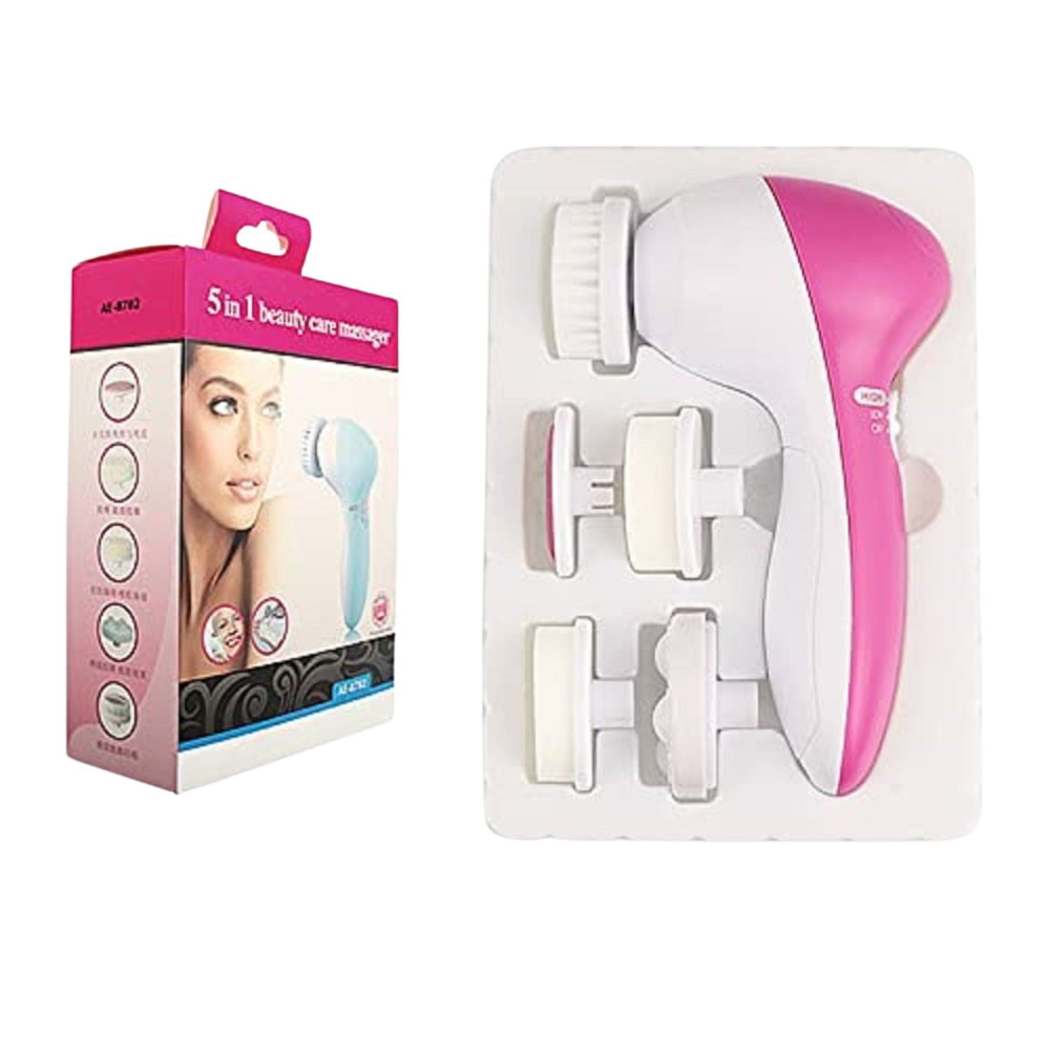 Mini Masajeador Facial 9cm Rosa Cuidado Piel Belleza image number 1.0