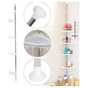 Organizador Esquinero Ducha Ba&ntilde;o Multiuso 4 Pisos Ajustable
