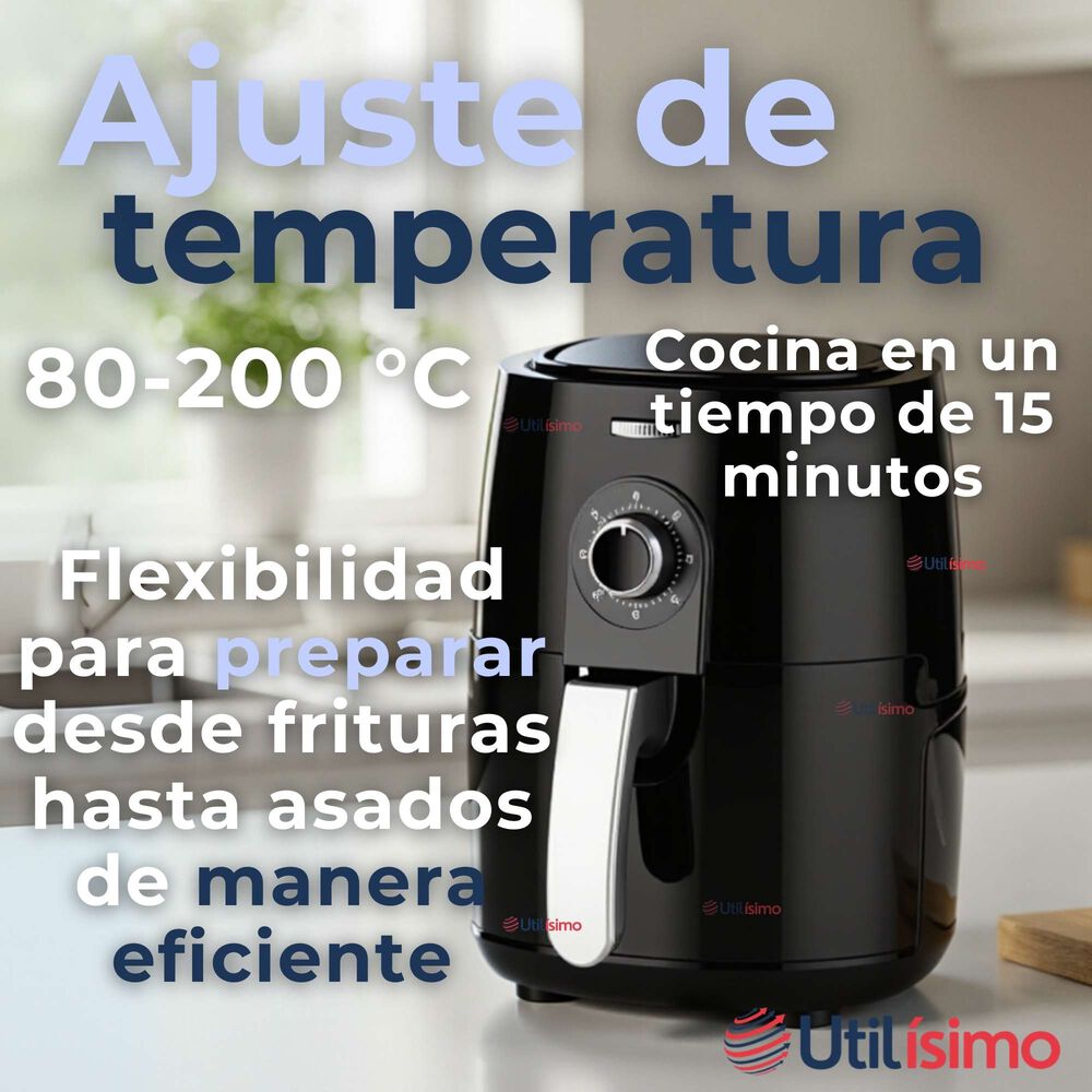 Freidora De Aire Premium 5 Litros 1350w+kit De 100 Forros De Papel Desechable image number 6.0